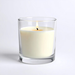 Scented candle in glass jar home decor aromatherapy relaxation burning