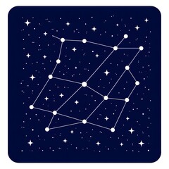 Celestial Constellation Pattern on Dark Starry Night Sky