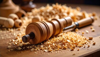 Woodworking Tools And Sawdust On Workbench