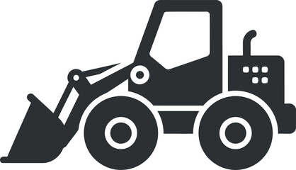 Front loader construction vehicle icon