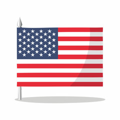 Obraz premium American Flag Icon: A symbolic American flag, meticulously rendered with vibrant colors and precise details, represents national pride and patriotism.