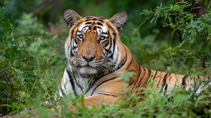 Fototapeta premium tiger in the grass