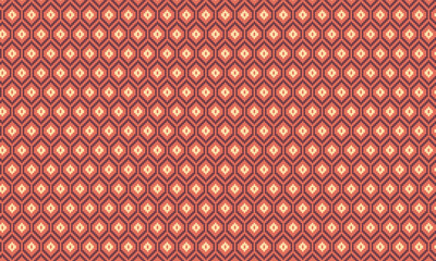 Seamless African Pixel Pattern with Hexagonal and Diamond Tribal Motifs