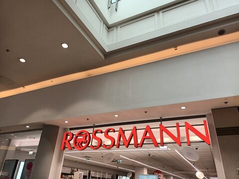 Rossmann Store Sign in a Shopping Mall