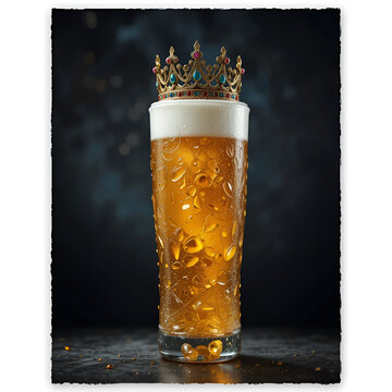 Esqueleto real con corona y cetro, de pie en un fondo oscuro y amenazante.