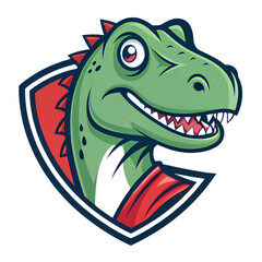 Friendly Dinosaur Mascot Logo on transparent background