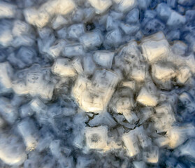 Crystals of self-seeding salt on the shore of a hypersalted lake