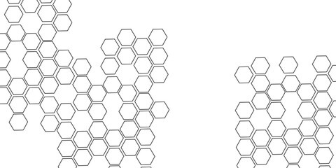 Hexagon concept design abstract technology background. with 3D Futuristic honeycomb mosaic white background .Science network pattern, connecting lines and dots Medical background, Vector illustration