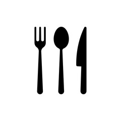 Kitchen Set Icon Isolated on Black and White Vector Graphic