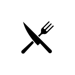 Kitchen Set Icon Isolated on Black and White Vector Graphic