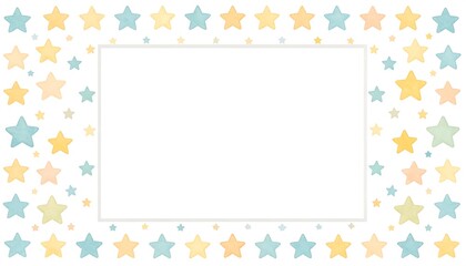 Pastel stars frame a blank space