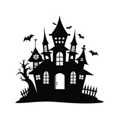 Haunted House Silhouette Vector