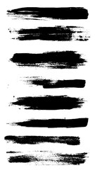 Painted grunge stripes set. Handmade design elements. Brush strokes vector. 