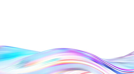 Abstract  holographic wave.Flow iridescent fluid.Dynamic spectrum ribbon.