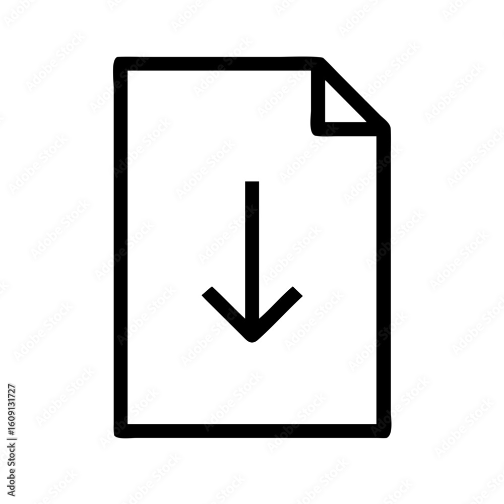 Poster download file icon vector illustration simple outline design for web and mobile application interfac