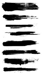Vector set of black paint, ink brush strokes. Brush strokes vector. 
