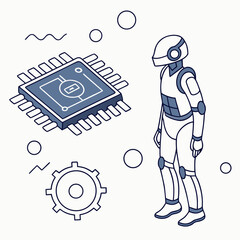 man and computer