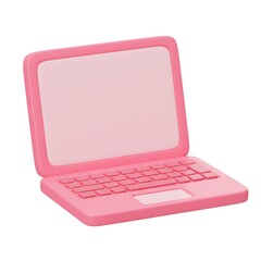 3D pink laptop with closed screen