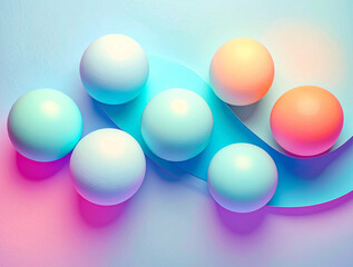 Colorful abstract 3D geometric shapes - modern technology and creative backgrounds