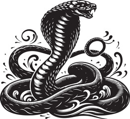 Fototapeta premium King cobra vector illustration, king cobra silhouette vector illustration 