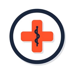 Obraz premium Medical Caduceus Symbol in a Circle