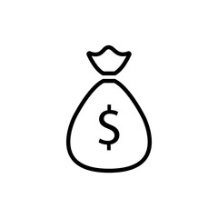 Dollar Money Bag Icon Vector Template Flat Design