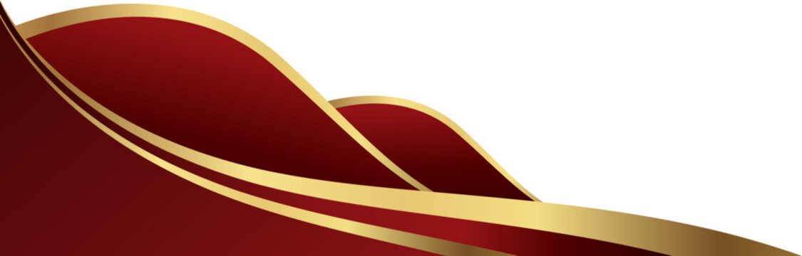 Luxury Red and Gold Wave Corner Design