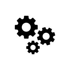 Gear Icon Vector Template, Flat Design Engineering Cogwheel Illustration Design