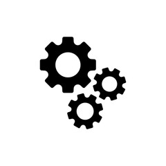 Gear Icon Vector Template, Flat Design Engineering Cogwheel Illustration Design