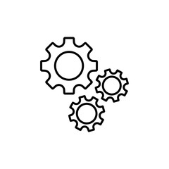 Gear Icon Vector Template, Flat Design Engineering Cogwheel Illustration Design