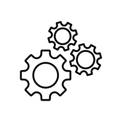 Gear Icon Vector Template, Flat Design Engineering Cogwheel Illustration Design