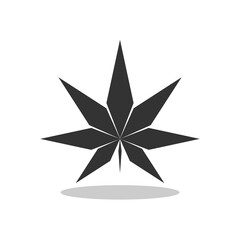Cannabis marijuana logo with shadow