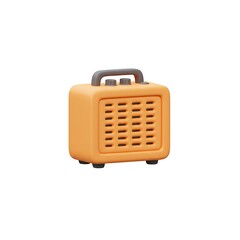 Fototapeta premium 3D Orange Portable Radio