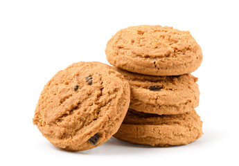 Homemade cookies isolated on white.