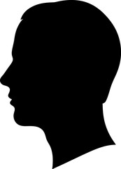 Minimalist Human Head Profile Silhouette