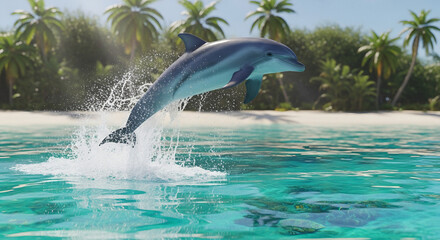 Obraz premium dolphin jumping out of water