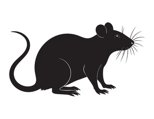 A cute, funny cartoon mouse with cheese, isolated on a white background, is a small rodent illustration
