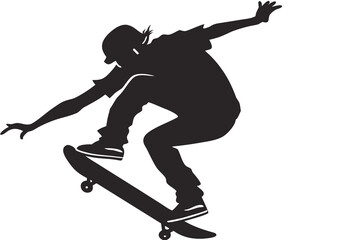 skateboarder silhouette vector