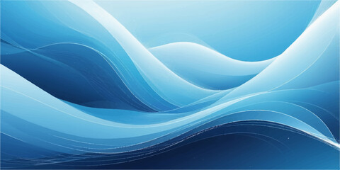 Abstract blue wave background with soft flowing lines and light curves