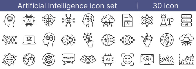 Artificial Intelligence and Machine Learning Icon Design