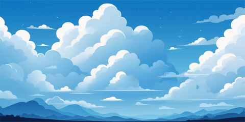 Fototapeta premium A beautiful white iceberg floats peacefully in the blue ocean under a vast, cloudy sky, blending elements of sea and air