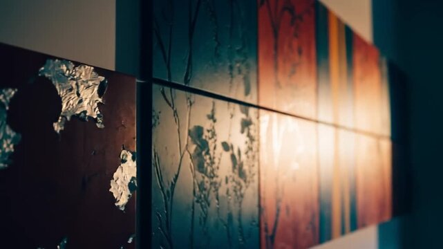 Abstract Textured Wall Art with Light and Shadow