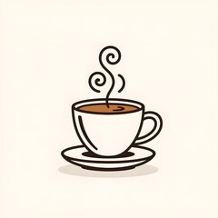 Obraz premium Steaming Cup of Coffee with Swirling Aroma