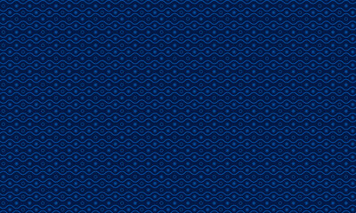 Decorative Seamless Wave Pattern with Geometric Circle and Star Elements