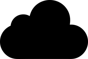 Minimalist Black Cloud Silhouette on White Background