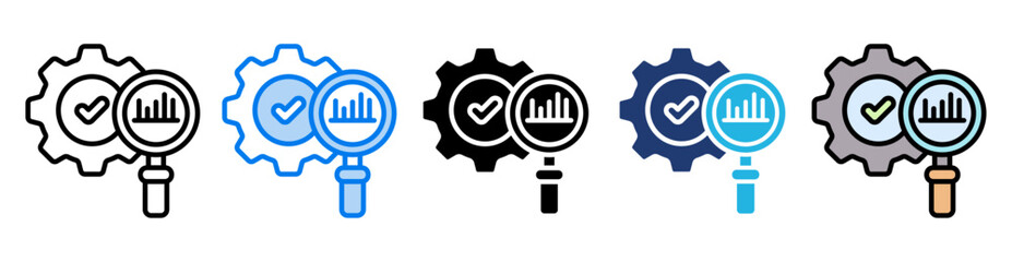 Market Research icon set multiple style collection
