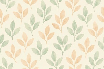 Seamless vintage floral pattern with leaves, a decorative botanical illustration for textile, wallpaper, or fabric design
