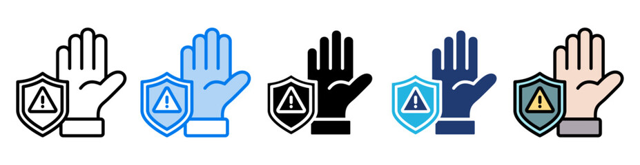 Prevention icon set multiple style collection