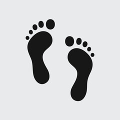 foot prints on white background