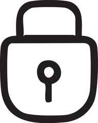 Simple Hand Drawn Padlock Icon.